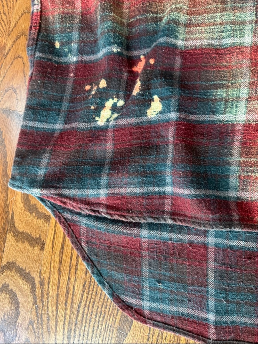 R13 Burgundy and Teal Plaid Short-Sleeve Button-Down Shirt - Picture 6 of 9